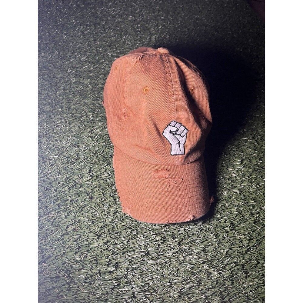 KBETHOS Brown Distressed Adjustable Baseball Cap Hat, Fist Patch, Men, Activism
